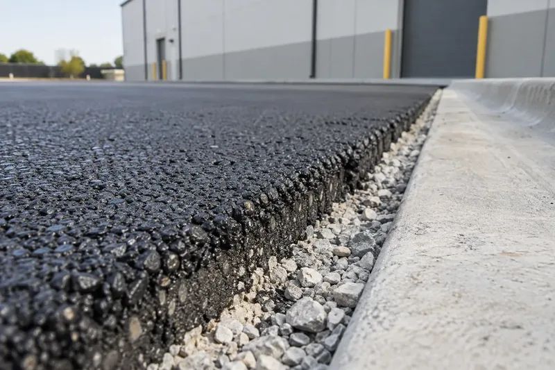 Asphalt surface, curb and drainage preparation