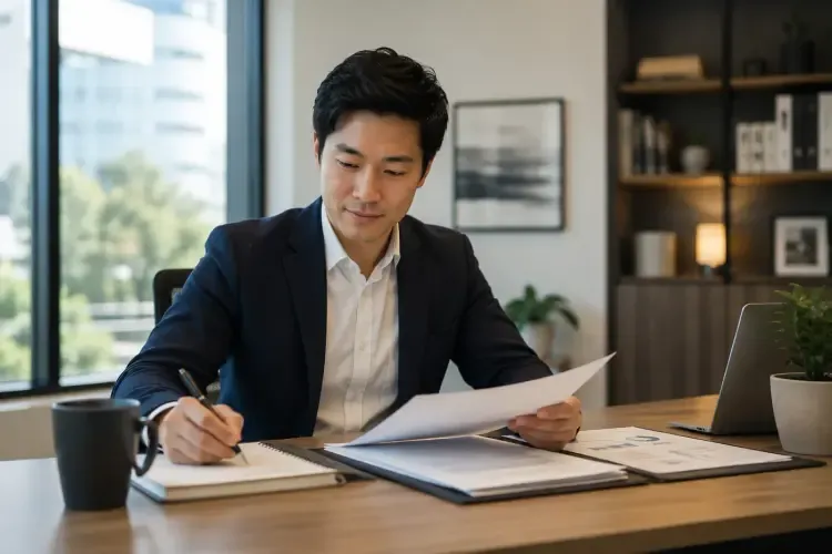 Professional service firm partners reviewing tax strategy