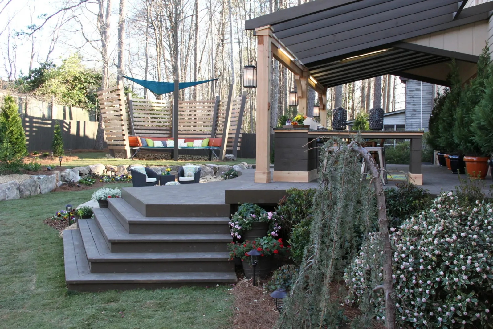 Paver patio and outdoor living space