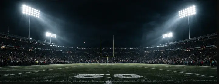 Football stadium at night
