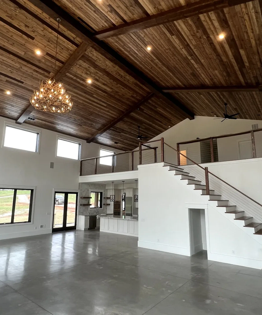 Great room under construction