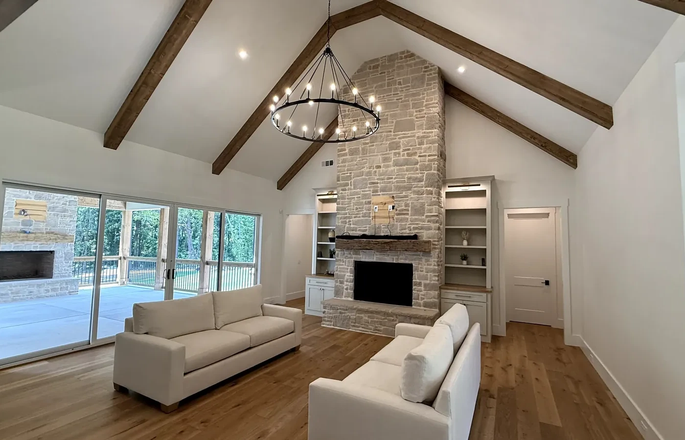 Great room in a Southern Pines custom home near Athens, GA