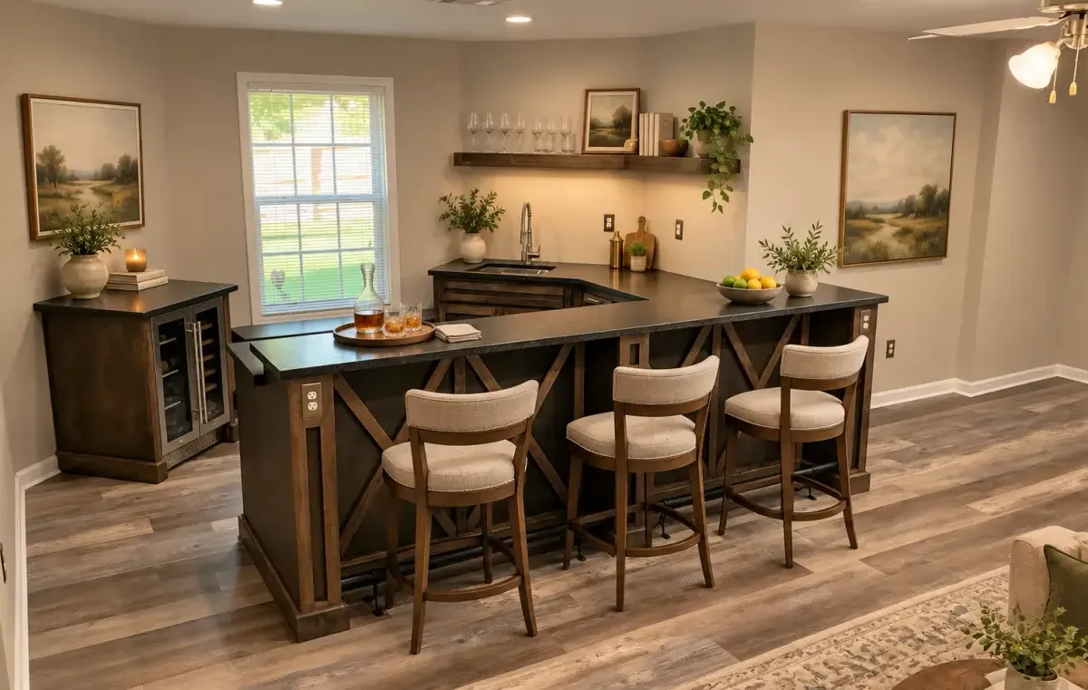 Custom Bars & Basements, digitally styled project