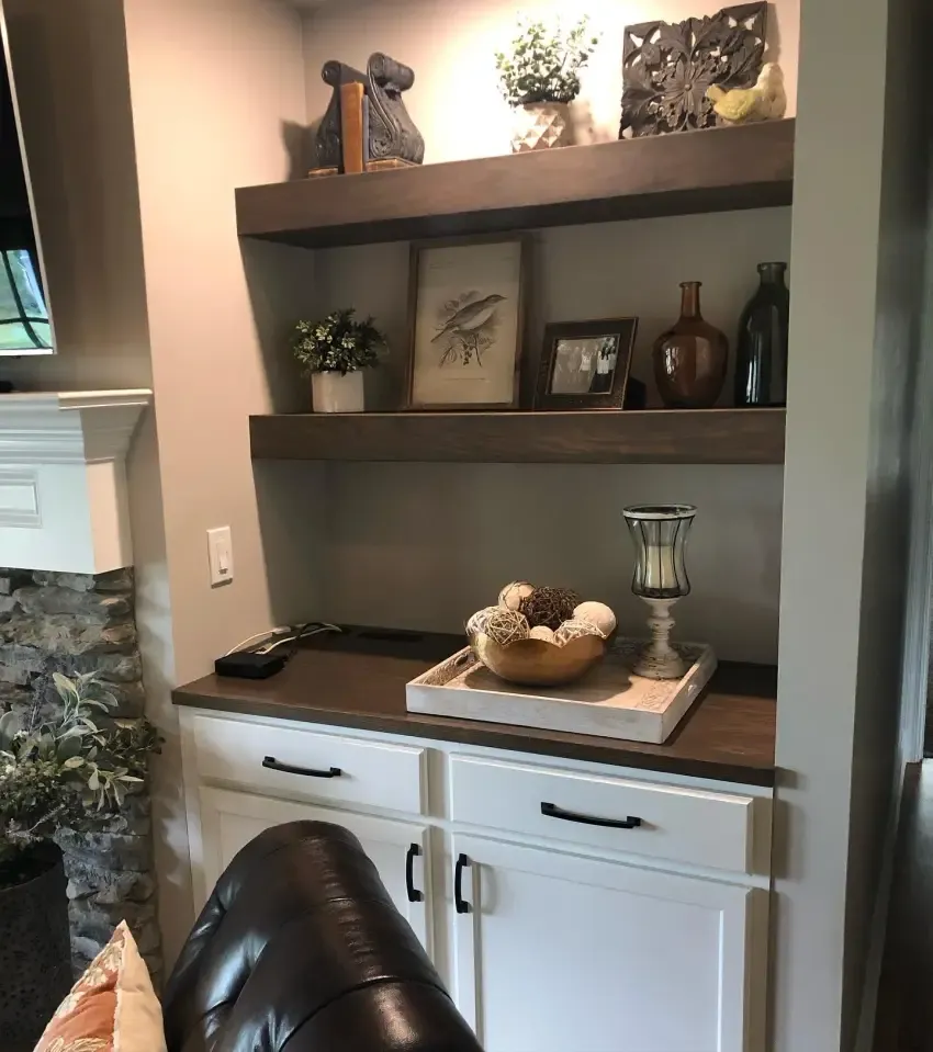 Display shelves & concealed storage