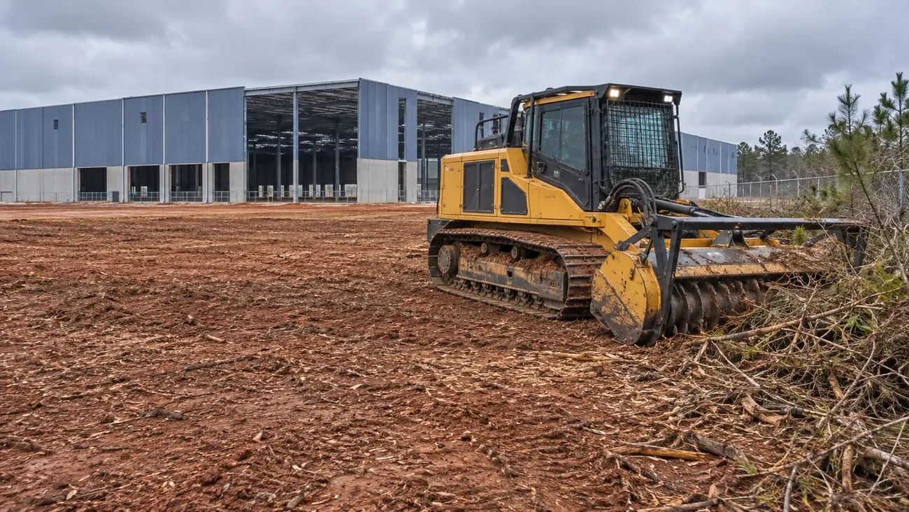 Forestry Mulching equipment and work at a commercial property