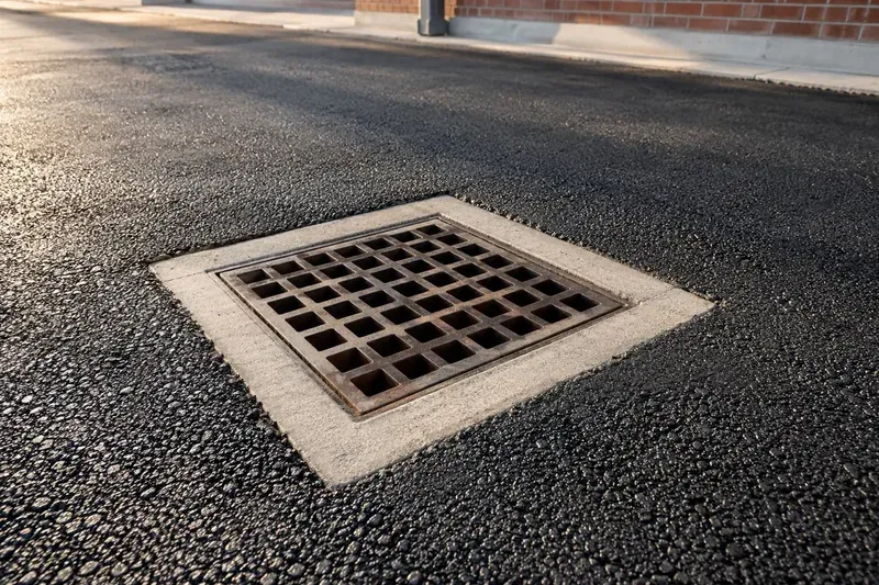 Asphalt surface, curb and drainage preparation